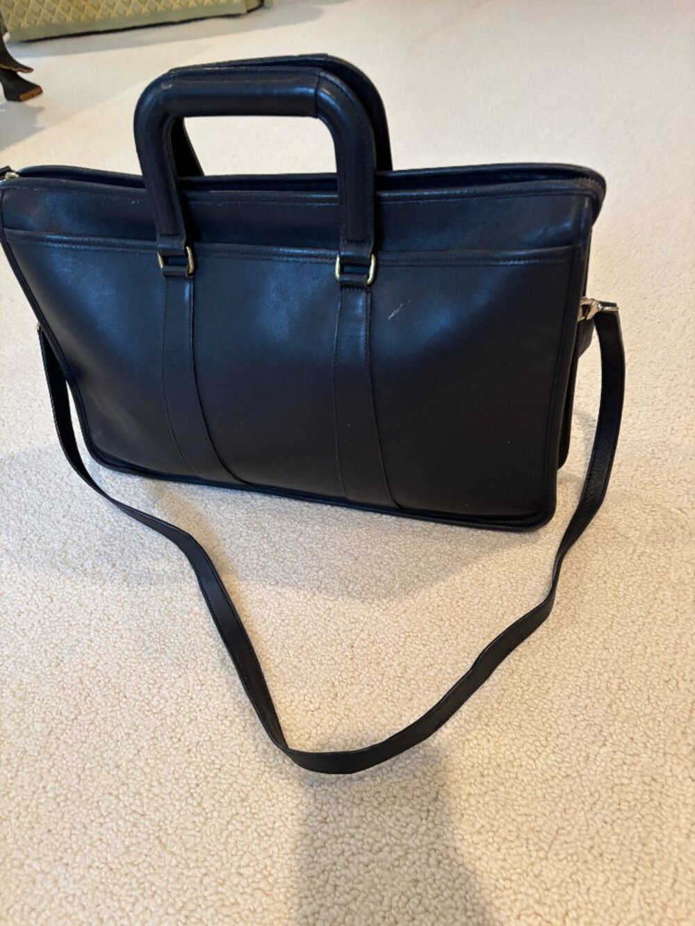 1996 Black Leather Coach Briefcase/Messenger Bag